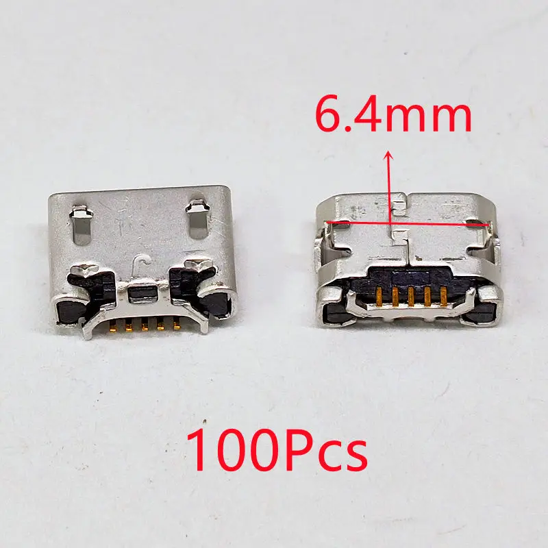 100pcs Micro USB mini Connector 5pin 5.9mm 6.4mm 7.2mm short needle 5P DIP2 Data port Charging port for Mobile Phone end plug