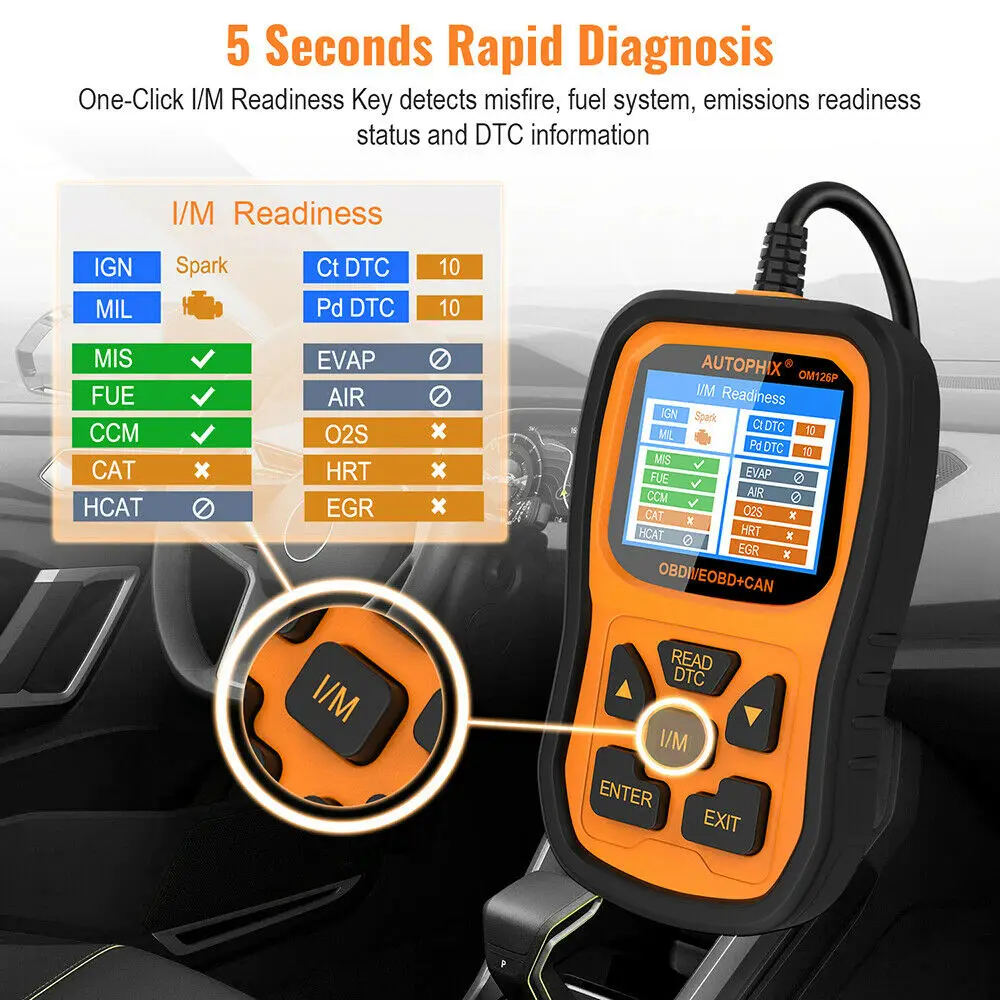 Autophix OM126P OBD2 Scanner Code Reader EOBD JOBD Universal OBD2 Car Engine Analyzer Automotive Scanner Scan Tools