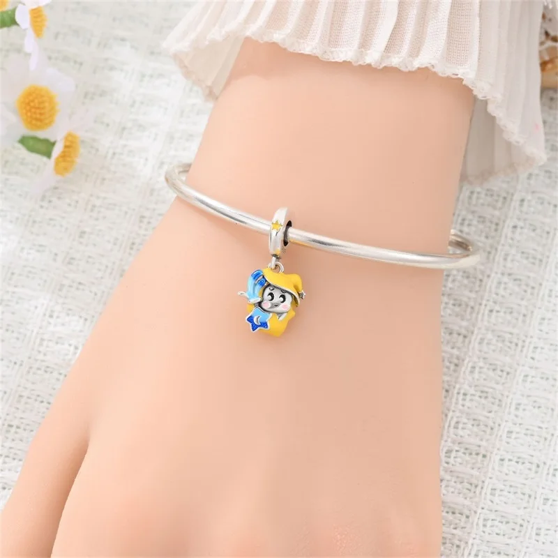 

New Original 925 Sterling Silver Wishing Person Charms Pendant Fit 3mm Bracelet DIY Women Exquisite Birthday Jewelry Gifts