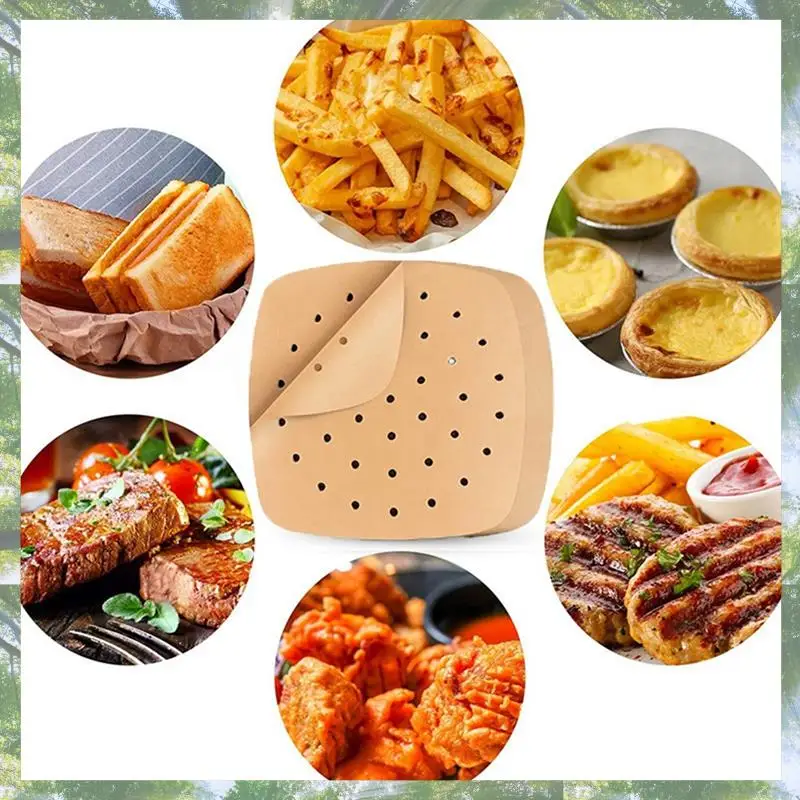 2025 Trend 200 Sheets Of Air Fryer Paper Disposable Baking Paper Liner Sheet Oil-Absorbing Paper Household Pad Paper Baking 22X2