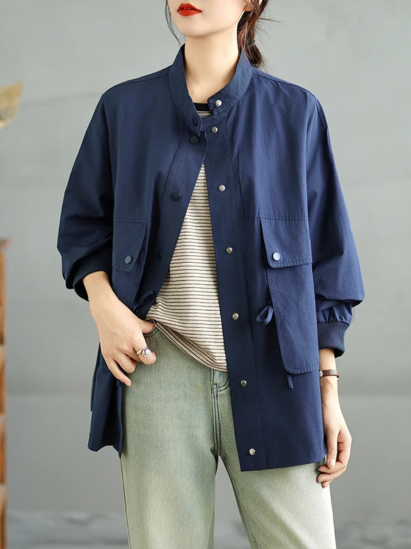 Abbigliamento da lavoro di marca retrò Jaet Primavera 2026 da donna Dimagrante Top allentato in cotone di bambù Lungo Sve Pendolarismo Sle Capispalla casual