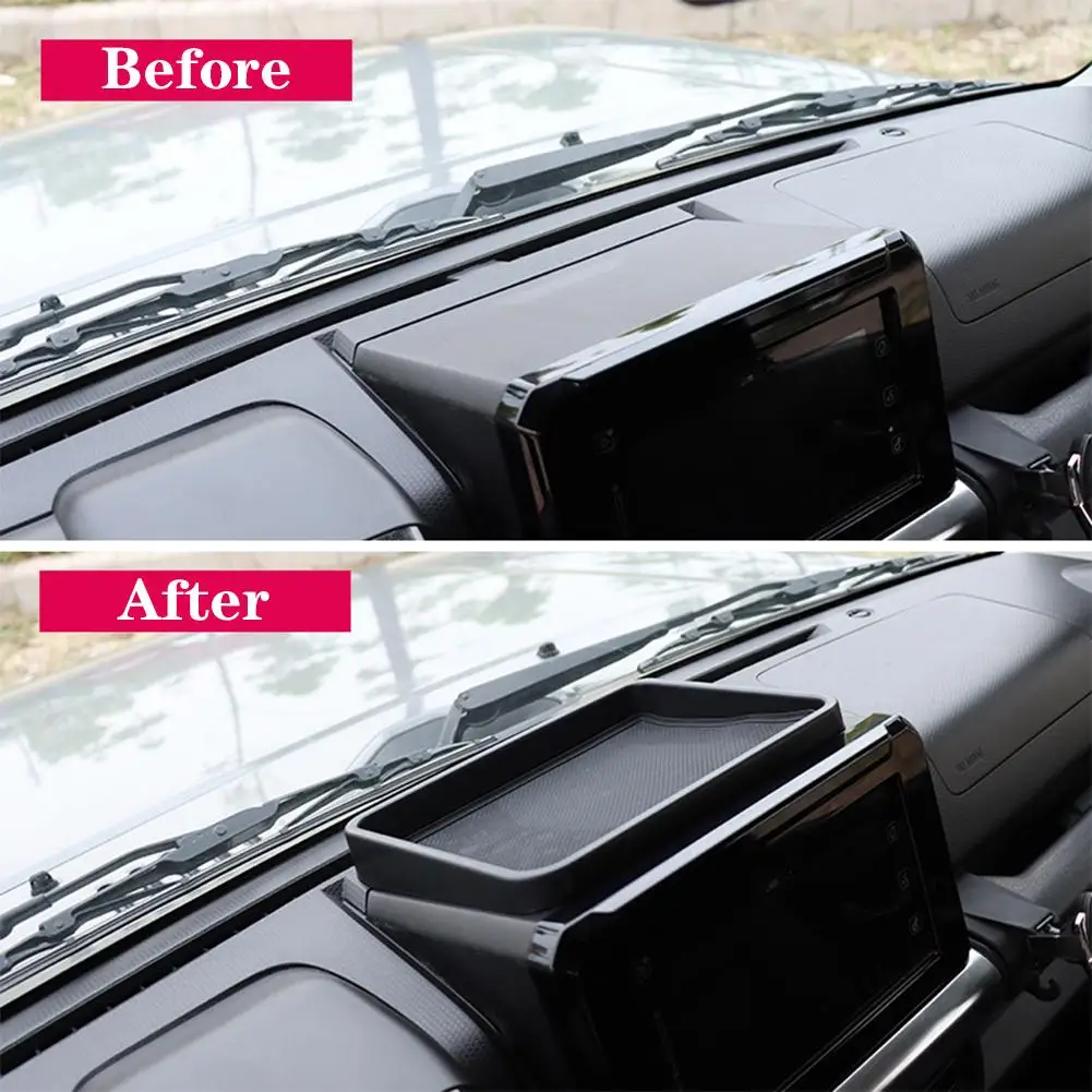 Car Center Console Storage Box Organizer Tray With Mat Pad for Suzuki Jimny 2019 2020 2021 2022 2023 Interior Accessories Black