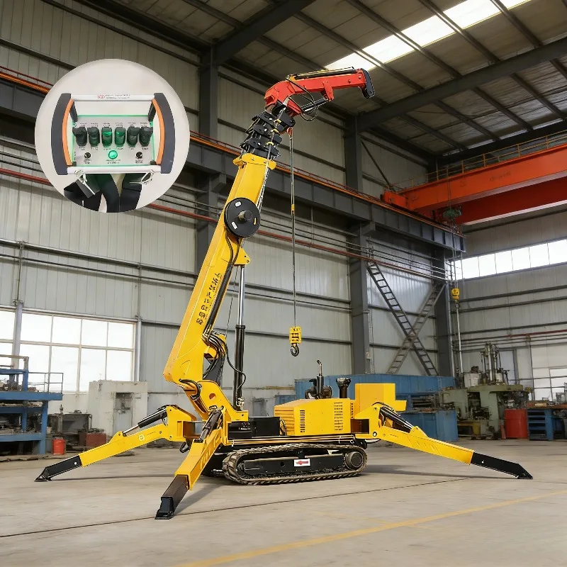 Hot Selling High Quality Mini Spider Crane 1t 2t 3t 4t 5t Lifting Machinery Spider Crawler Crane Powered Telescopic Spider Crane