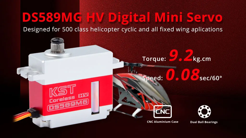 KST DS589MG 9,2KG 0,08 Sek. Digitaler HV Metallgetriebe Coreless Servo – Detail 1