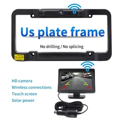Solar Powered US Car Wireless Rear View Backup Camera Digital License Plate Frame For Car Truck Bus Trailer Accessories