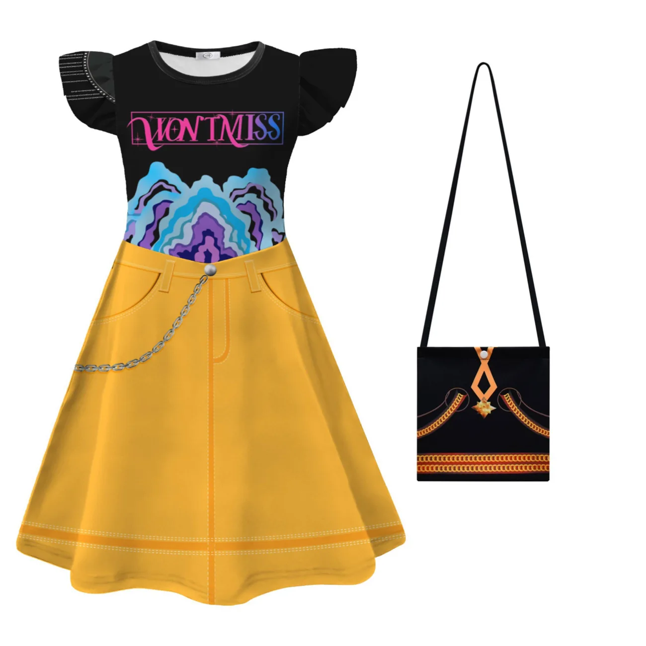 

Rumi Mira Cosplay Costume With Bag Movie K-Pop Witch Hunter Halloween Performance Outfits Kids Girl Birthday Dress Party Dresses