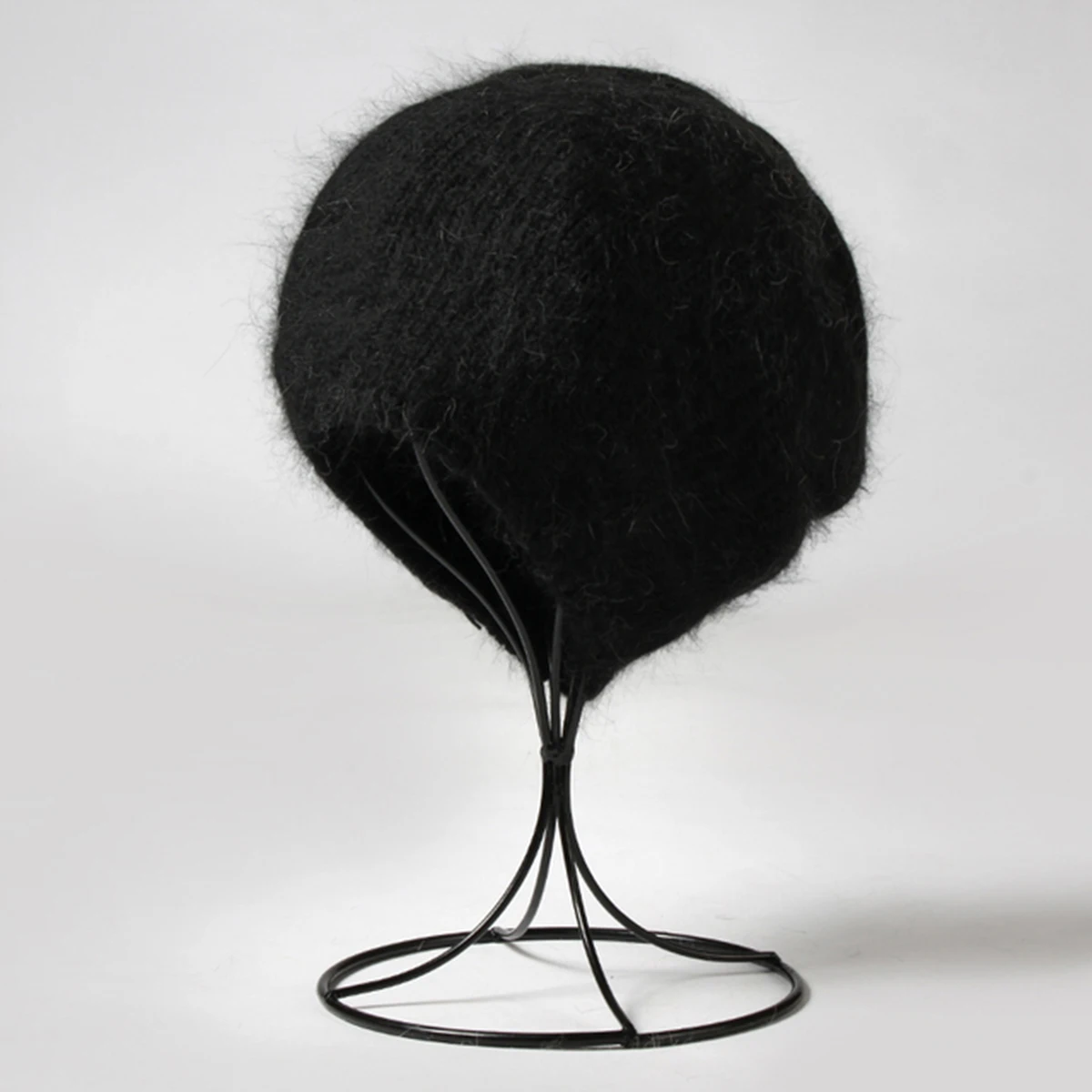 Unisex weiche, dünne Hasenhaar-Slouchy-Strickmütze, Strumpfmütze, Winter, warm, Bonbonfarben, Ski, winddicht, Mütze, einfarbig, modische Beanie-Mütze – Detail 5