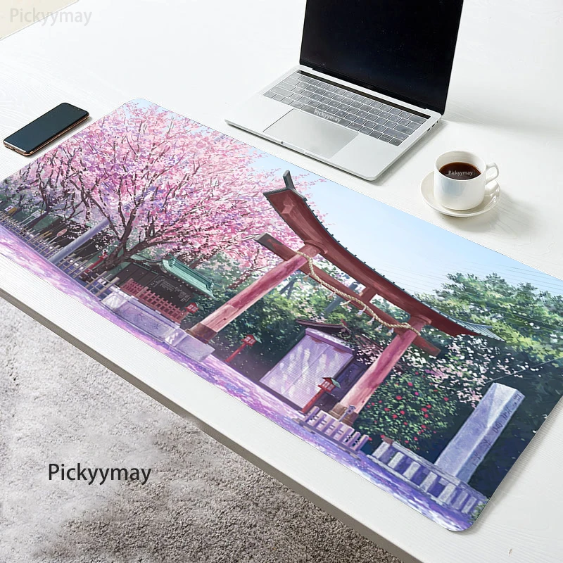 Office Mouse Pads Japan Street Anime Scenery Big Mousepads 400x900 Large Mousepad Rubber Mat Company Desk Pad Design For Gift