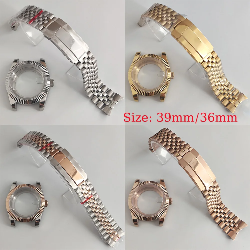 

36mm/39mm watch stainless steel case+strap sapphire glass calendar window NH35/NH36 movement watch accessories