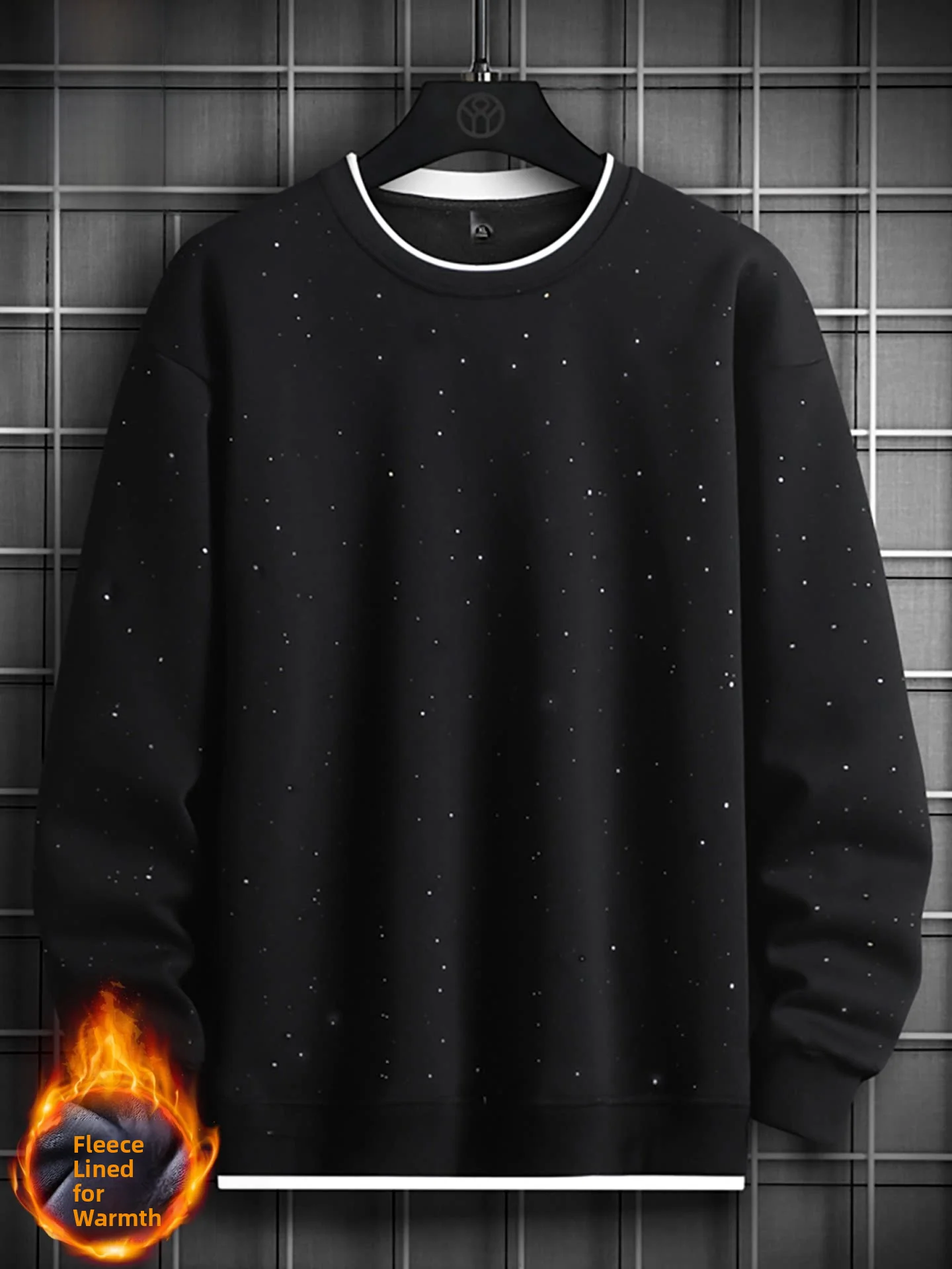 

Nainilu Men's Fleece Lined Hoodie round Neck Casual American Style Autumn New Fashion Sweatshirt Warm Comfortable Polyester B...