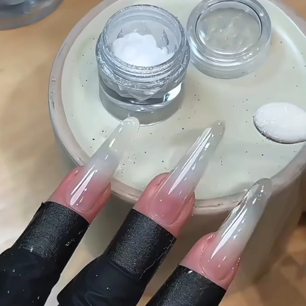1box High Gloss Aurora Glitter Nail Chrome Powder Ice Clear Moonlight White Mirror Effect Nail Pigment Shimmer Nail Rubbing Dust