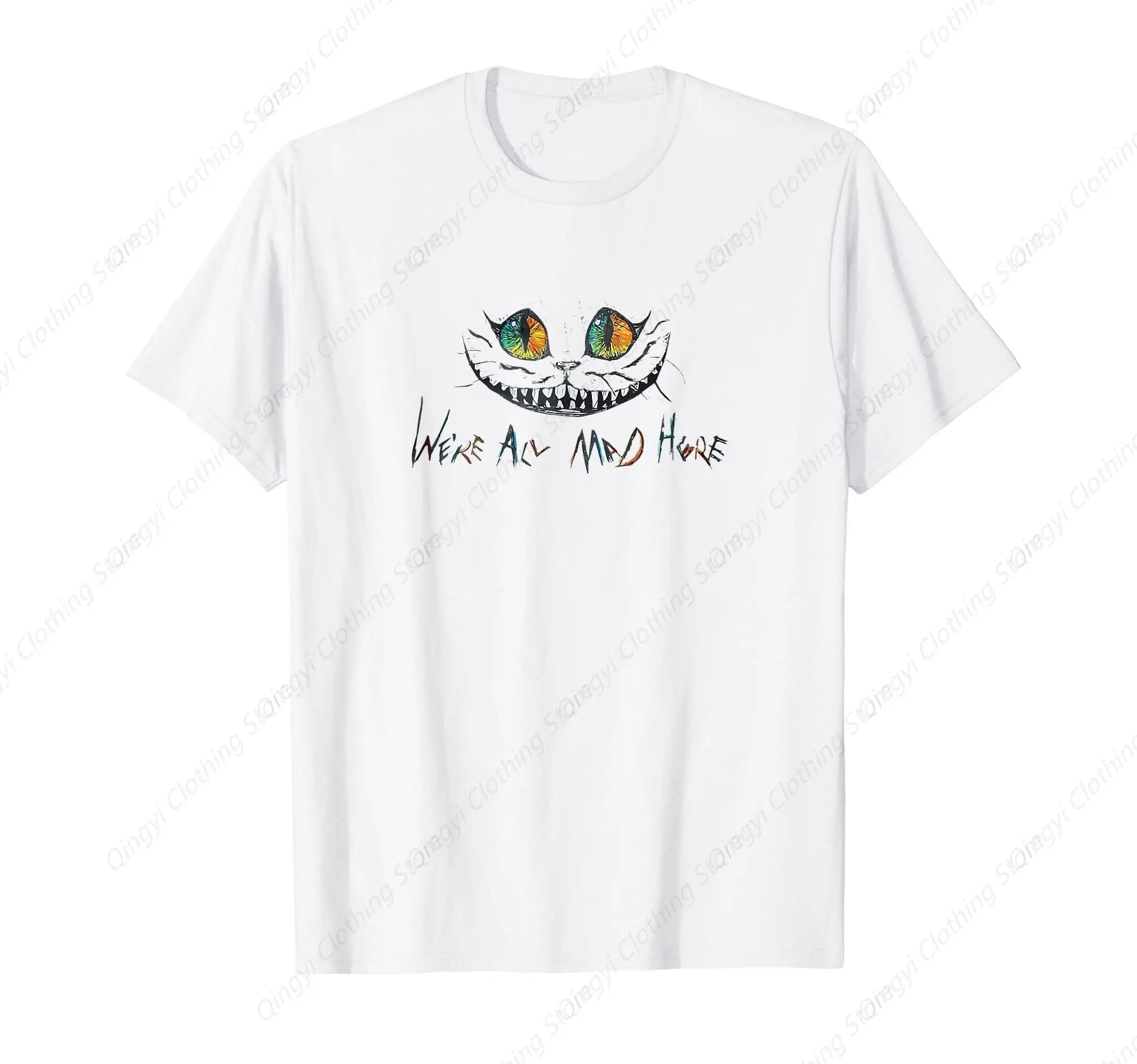 

Cheshire Kitten We Are All Mad Here Cat Madness in Halloween T-Shirt