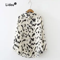 Spring Autumn New Turn-down Collar Blouse Women Classic Long Sleeve Polo Collar Office Casual Fashion All-match Lady Shirt