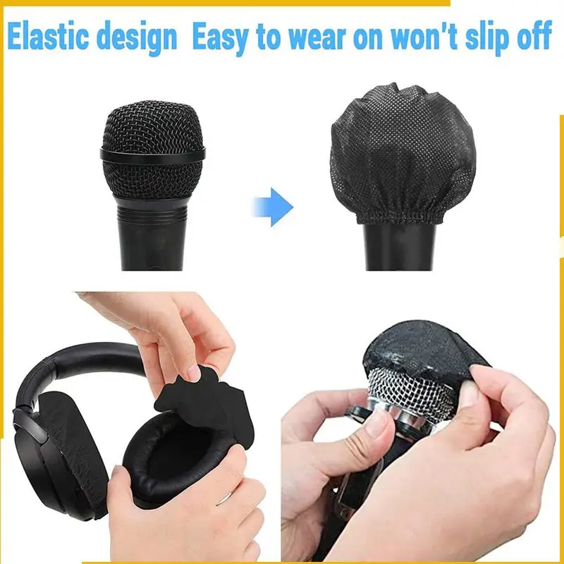 A93P 600 pezzi copertura per microfono usa e getta coperture per microfono protezione per parabrezza per microfono portatile microfono per karaoke