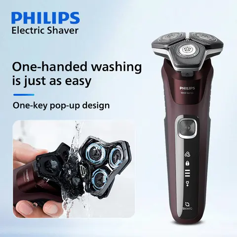 PHILIPS S5831 Electric Shaver Men Luxury Electric Razors Dry Wet Shaving Triple Blade Cutter 5 Way Floating Head Beard Trimmer
