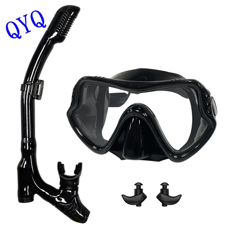 QYQ Diving Mask Professional Snorkel Diving Mask and Snorkels Goggles Glasses Diving Swimming Easy Breath Tube Set Snorkel Mask