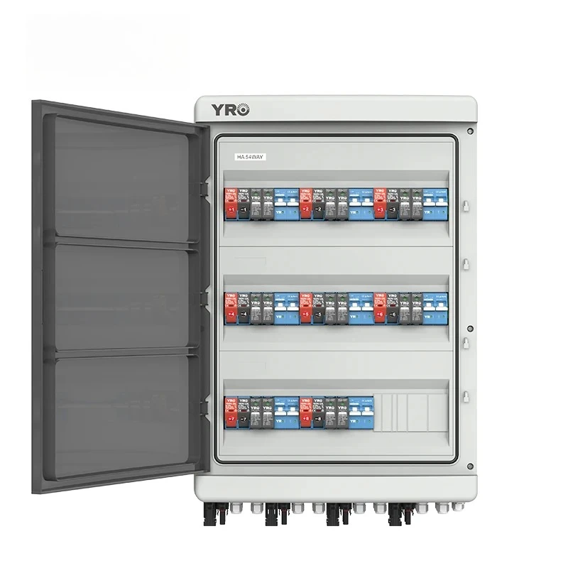 YRO PV Combiner Box 8 In 8 Outdoor Solar Distribution Box Plastik Sistem Listrik Surya Array PV Surya Tahan Air