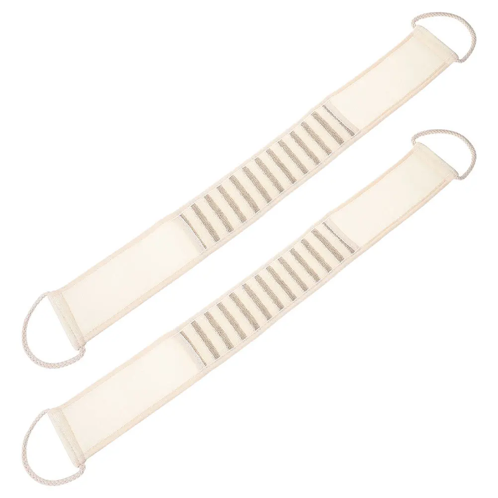 

2Pcs Extended Length Exfoliating Back Scrubber Material Durable Portable for Shower and Travel Use Bath Mesh Puff