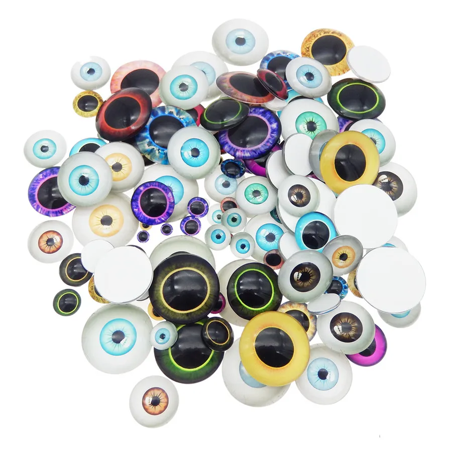 10-50PCS 6-30mm Dragon Eyes Cabochons Flatback Round Eye Pupil Glass Earring Cameo Human Doll Toy Eyes Jewelry Making Accessory
