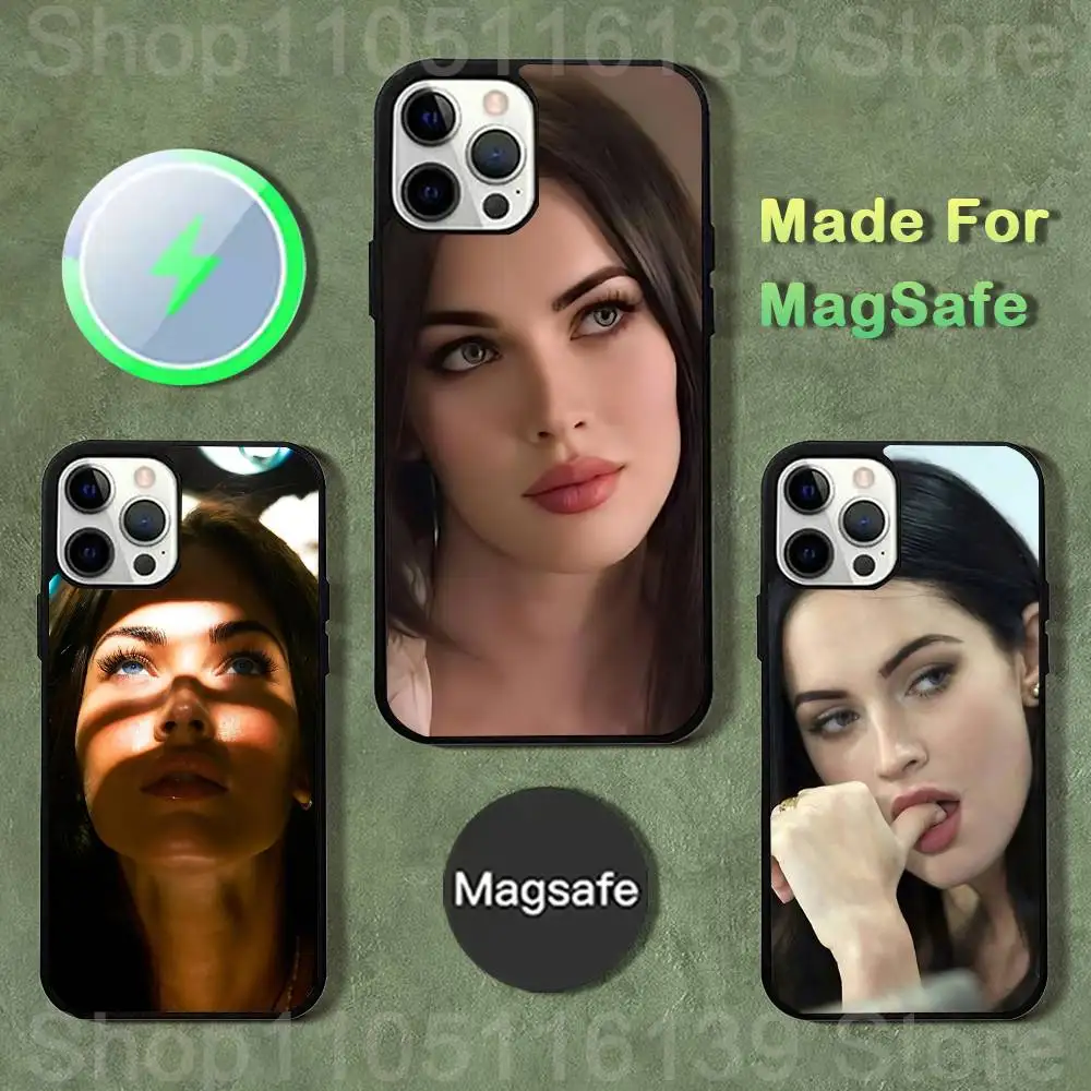 

Phone Case For iPhone 17,16,15,14,13,12,11,Pro,Max,Plus,Mini,SE4,M-Megan F-Fox E Magnetic Magsafe Wireless Charging