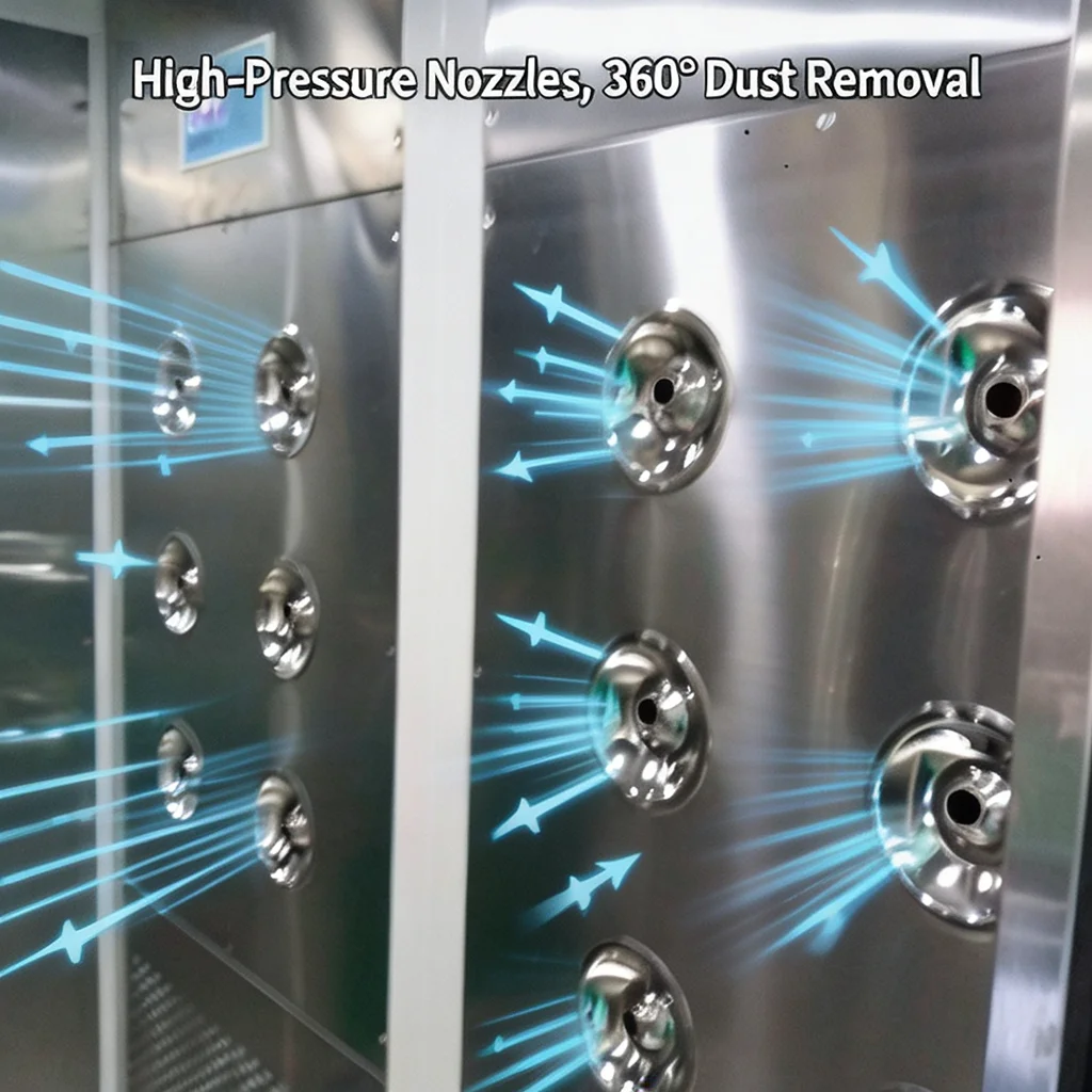 Factory Direct New Custom Stainless Steel HEPA Filter Air Shower Booth Single/Double Person Clean Room Interlock Door