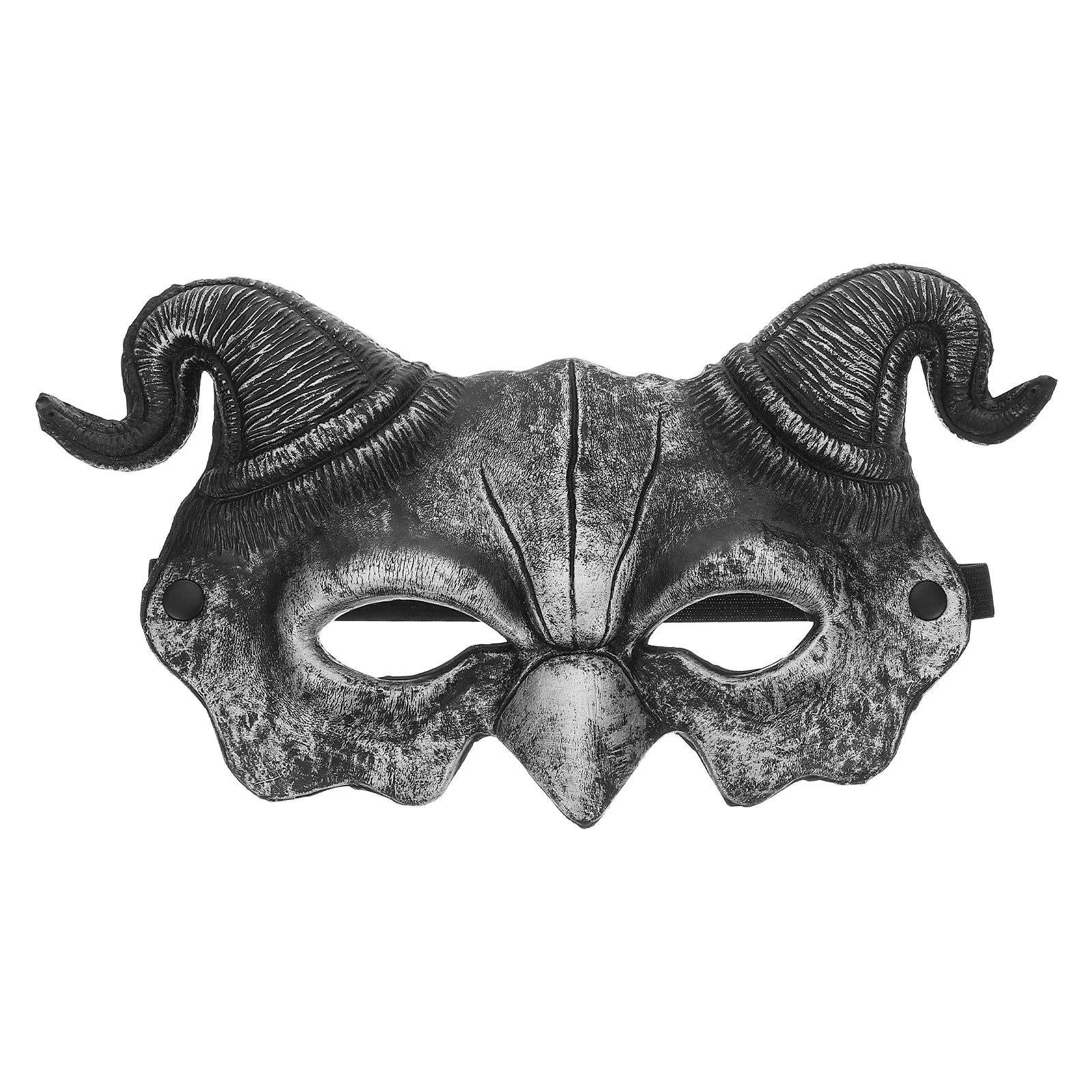 

Halloween Half Face Devil Mask RAM Horns Goat Skull Mask Scary Cosplay Party Headgear Animal Costume Animal Headgear