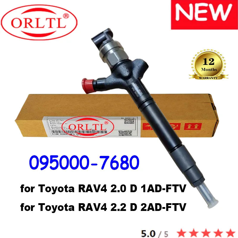 

ORLTL NEW 095000-7680 Genuine Fuel Injector 0950007680 095000 7680 For Toyota RAV4 2.0 D 2AD 1AD-FTV 23670-0R180 236700R180