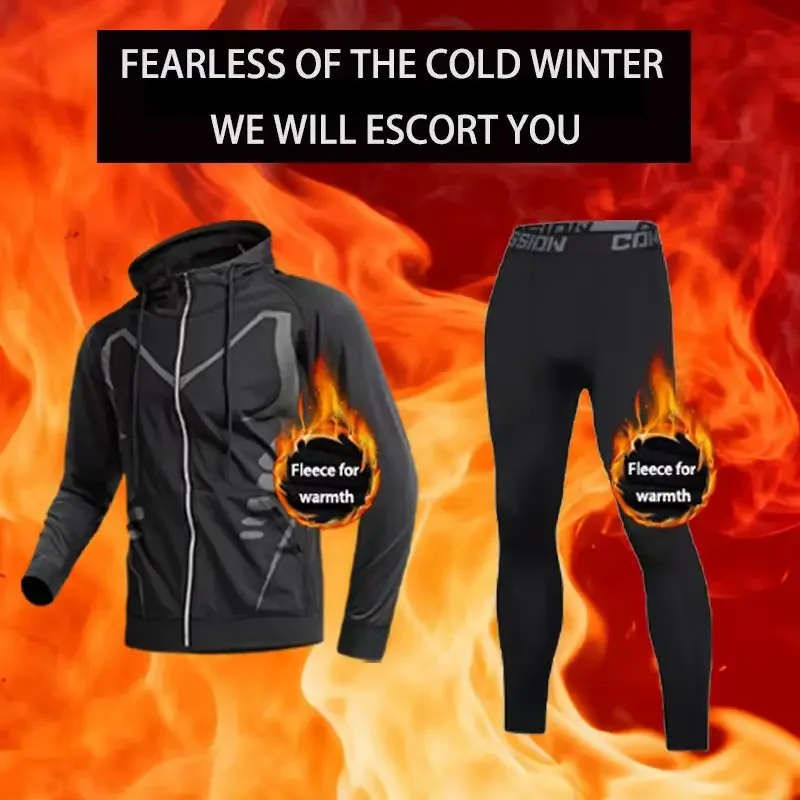 

2025 Best-selling Warm Running Set of two pieces, warm and comfortable, soft fabric, allowing for effortless movement