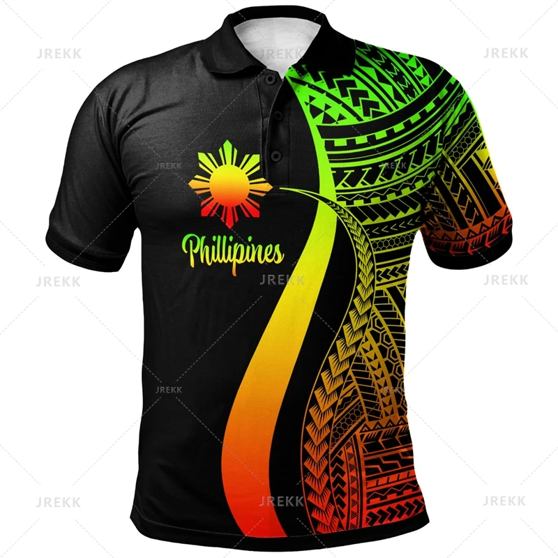 Camisa polo impressa em 3D para homens, camisas gráficas, Harajuku, tribal, padrões polinésios, orgulhosos de ser