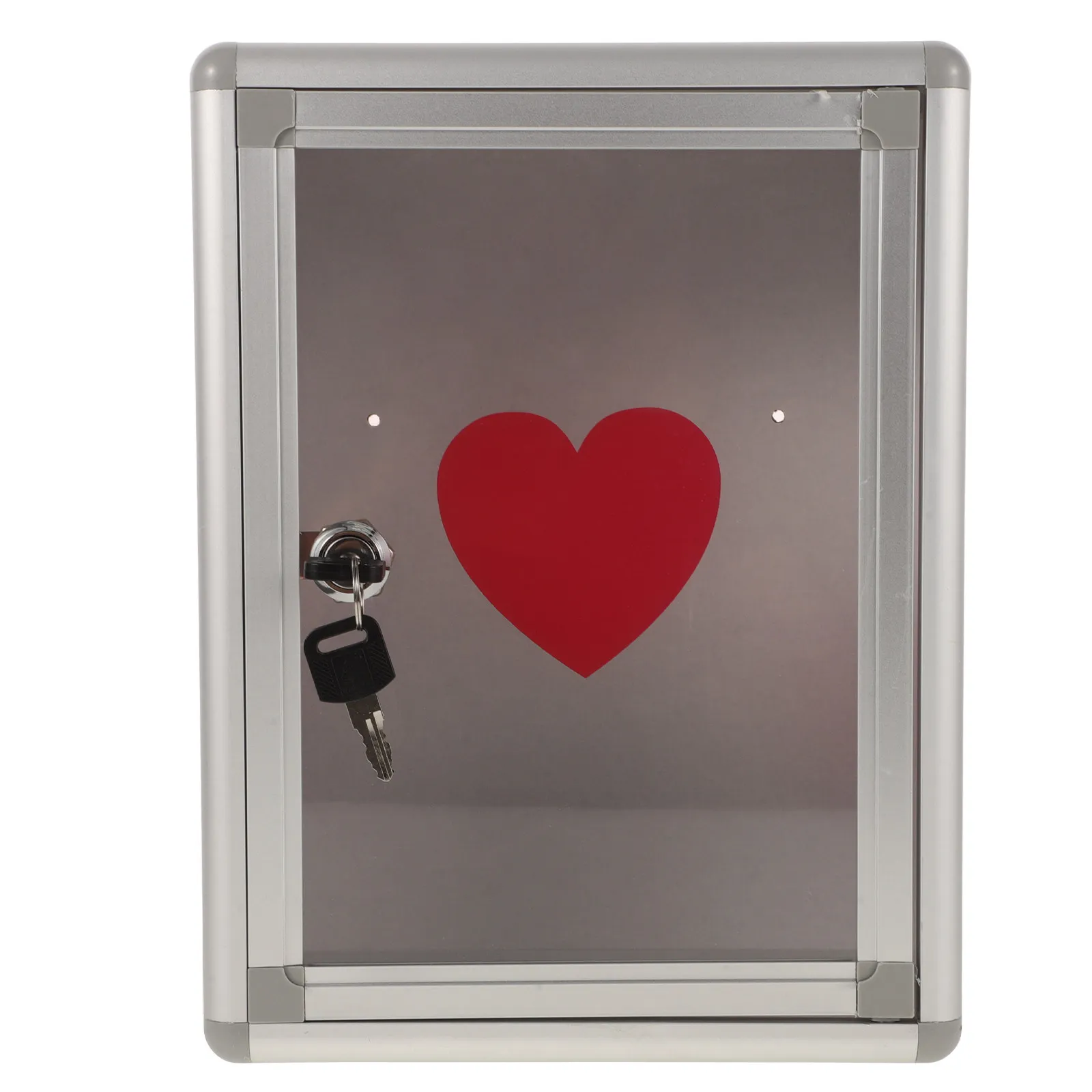 Boîte de collecte de fonds en métal avec serrure, en alliage d'aluminium, étanche, à suspendre au mur, pour la collecte de fonds caritatifs en classe ou à usage public (1 pièce)