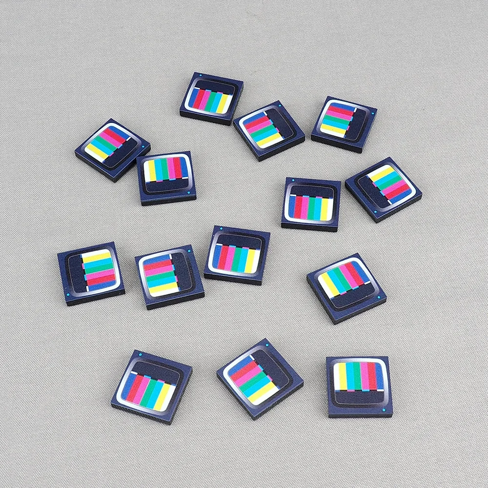 MOC 10PCS Color Strip TV 3068pb Screen Pattern Printed Building Blocks 3068 Home Wall Decor Tile Board Bricks Particle Toy Gifts