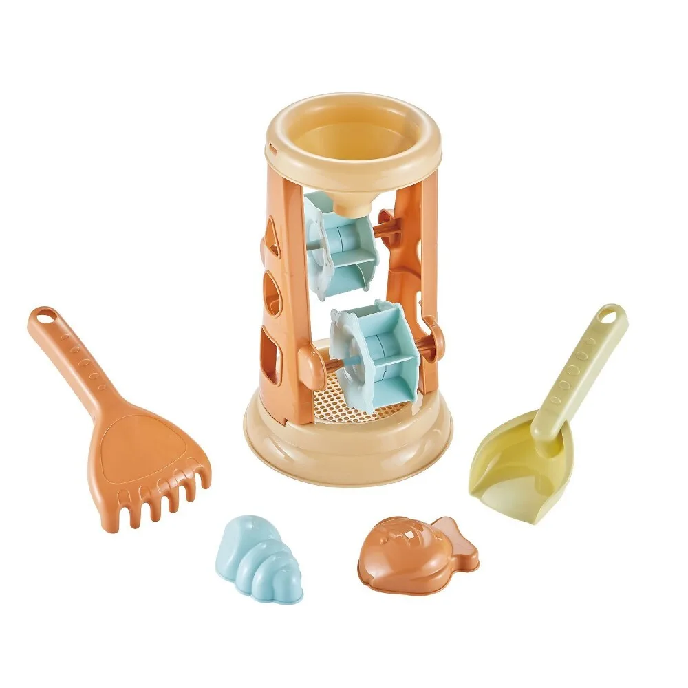 Kids Sand Play Bucket Set with Digging Tools Cars and Hourglass for Beach or Garden Outdoor Fun Activity Toy for Toddlers