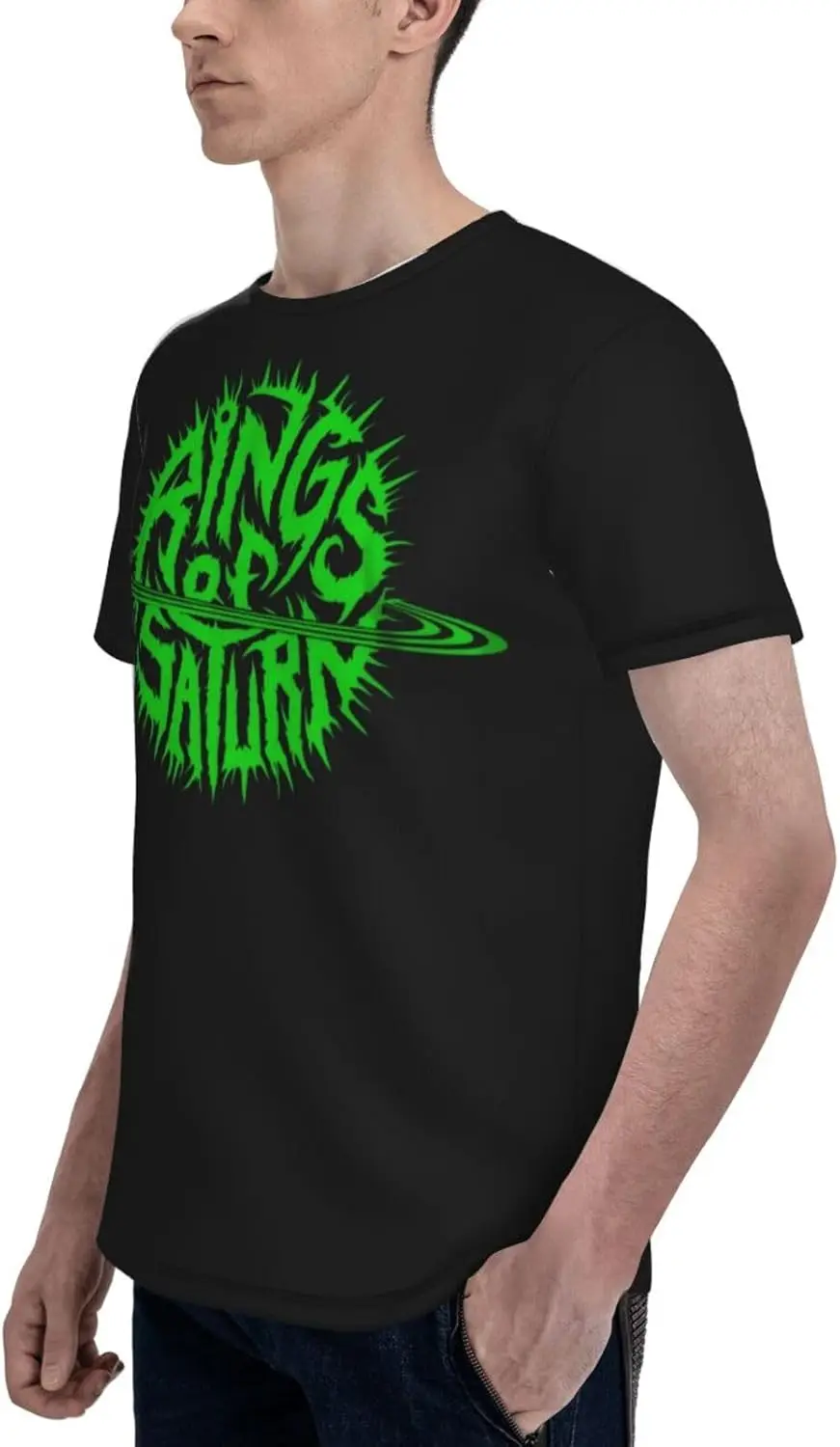 Rings Music of Saturn Band T Shirt Mens Summer O-Neck Short Sleeves Tops