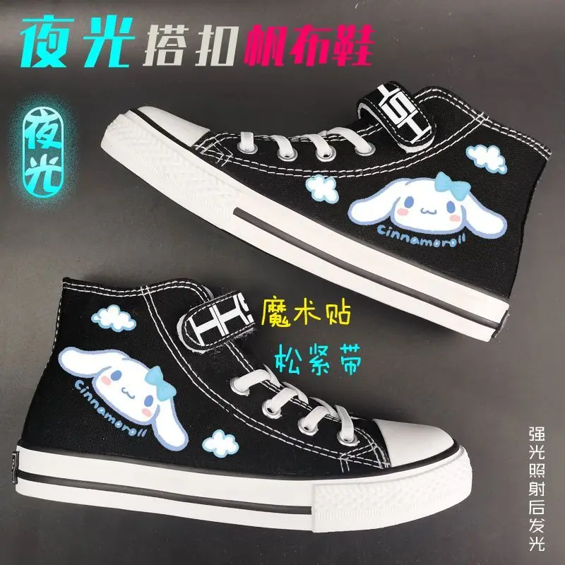 

Spring Hello Kitty Cinnamoroll Anime Kawaii Sanrio Ins Fashion Canvas Shoes Cute Cartoon Kuromi Board Sneakers Gifts for Kids