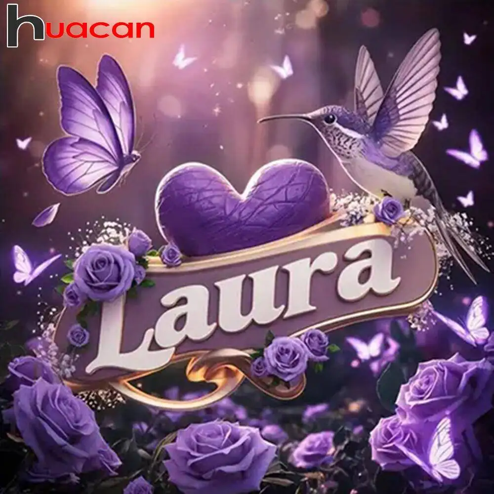 Huacan Laura 5d Crystal Diamond Painting Flower Rose Diamond Mosaic Home Bedroom Wall Artwork Decoration Living Room