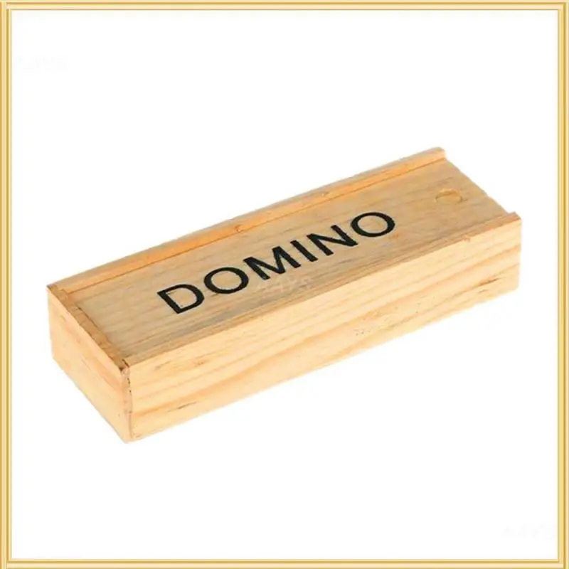 

Six Dominoes Set Entertainment Recreational Travel Game Blocks Wooden Building Learning Educational Toy Dot Dominoes Board Game