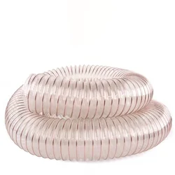 Tubo de PU transparente, succión de polvo, manguera de escape de vacío, tubo de aire de tubo de escape, diámetro interior de 25-100mm, 1/2m * 0,63mm