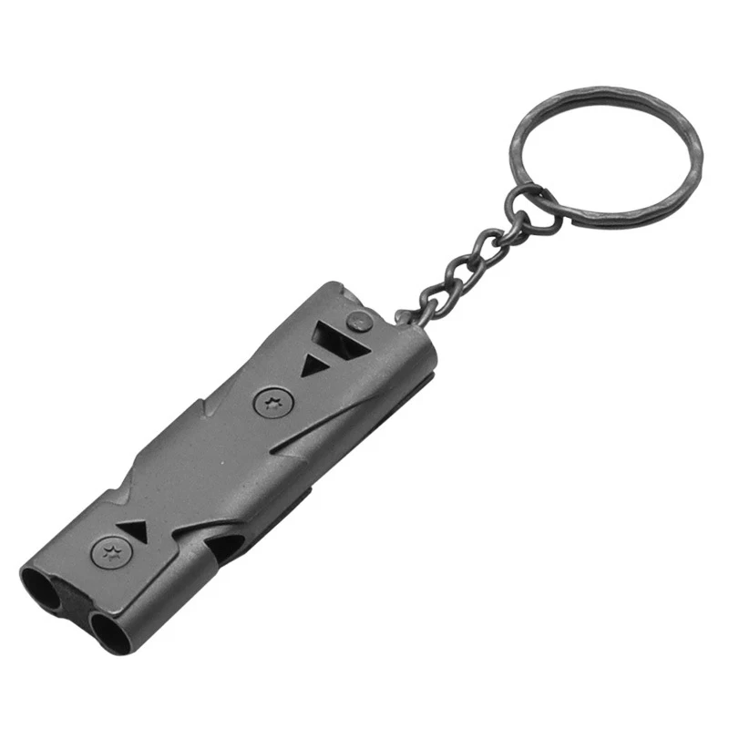 1PC Portable Whistle Stainless Steel Double Tube Lifesaving Emergency SOS Safety Survival Tool Kit Outdoor Camping Equipment