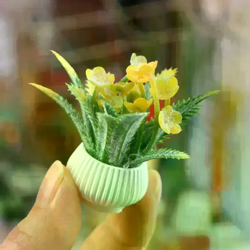Modelo de Plantas em Vaso para Casa de Bonecas 1/12, Decoração de Casa de Bonecas, Plantas de Micro Paisagem, Ornamentos, Acessórios para Casa de Bonecas