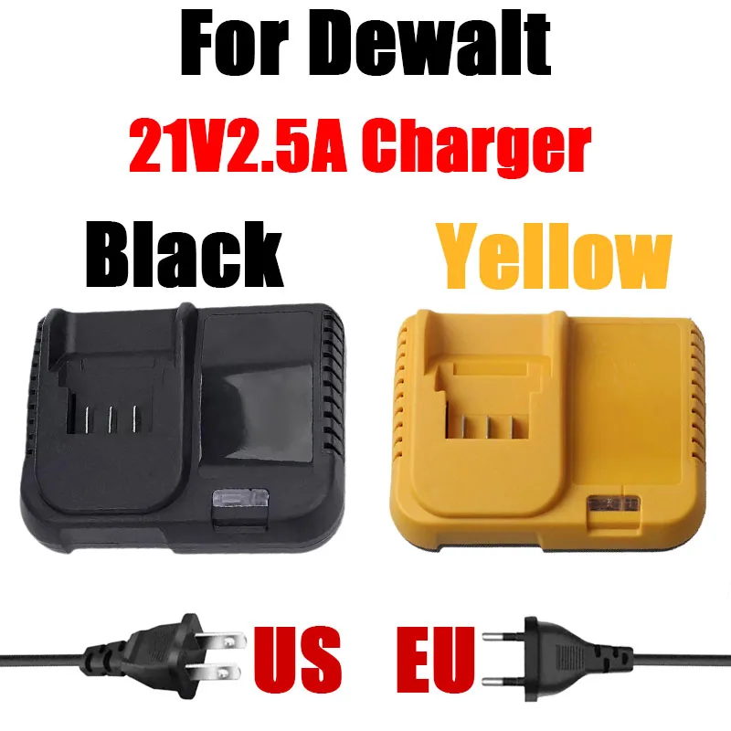 

For Dewalt 21V 0.5A 2.5A Lithium Battery Replacement Fit Power Tool BatteryCharger DCB200 DCB201 DCB609 DCB182 DCB204 US EU Plug