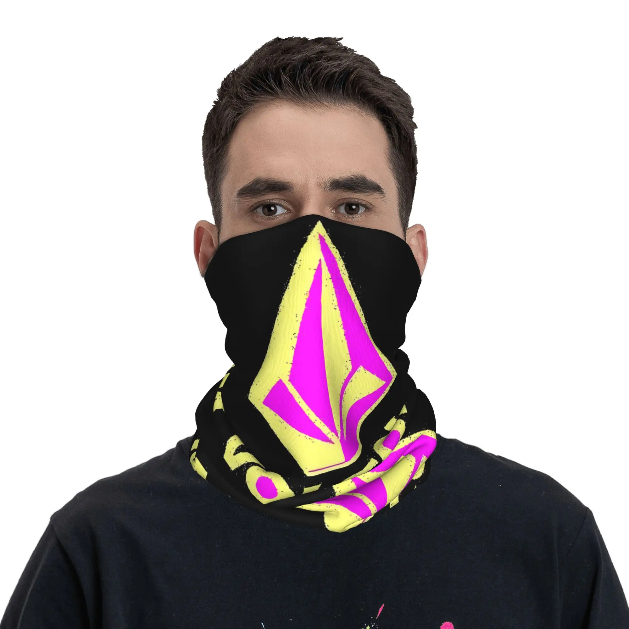 

Custom V-volcoms Symbol Neck Gaiter Men Women UV Face Shield Winter Bandana Scarf for Hiking