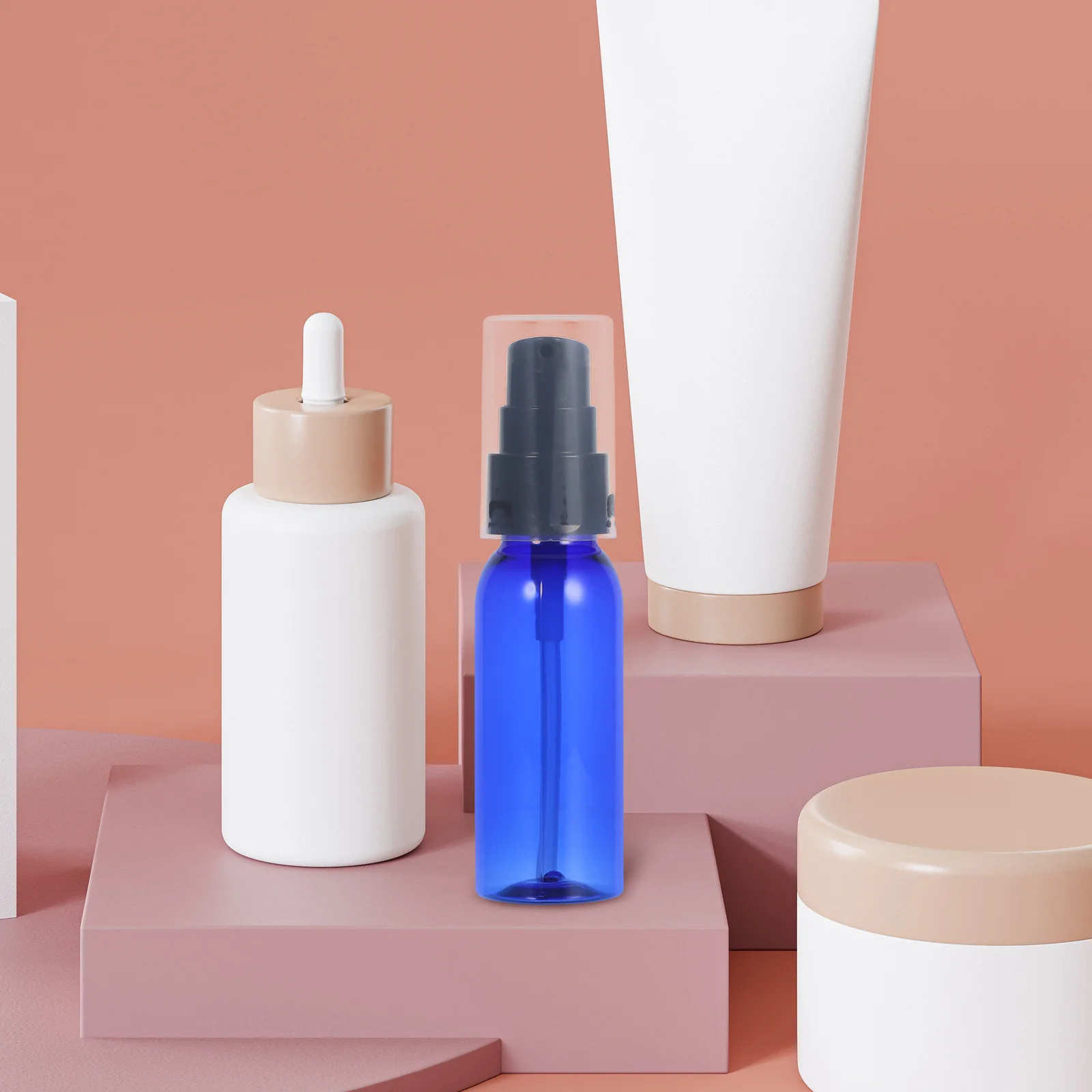 

10pcs 30Ml Blue Plastic Empty Dispenser For Travel Refillable Leakproof Portable Makeup Water Skincare Container Makeup Empty