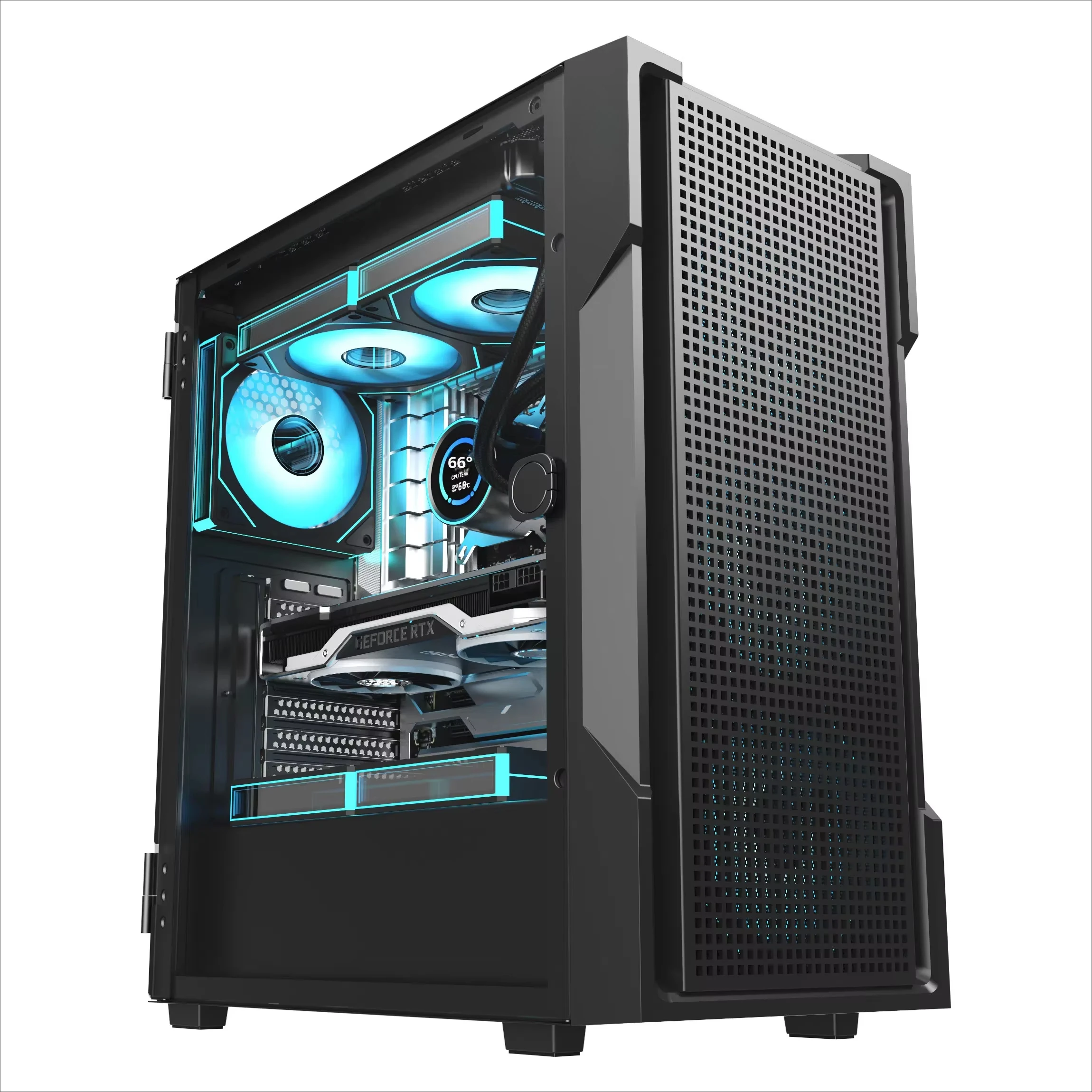 Full-Tower ATX PC Case Acrylic Transparent Side Panel, Support MATX Motherboard & 240mm Water Cooling