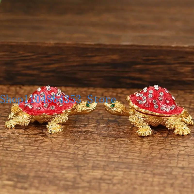 652F Metal Turtles Jewelry Organizers for Earrings Necklaces Storage Case