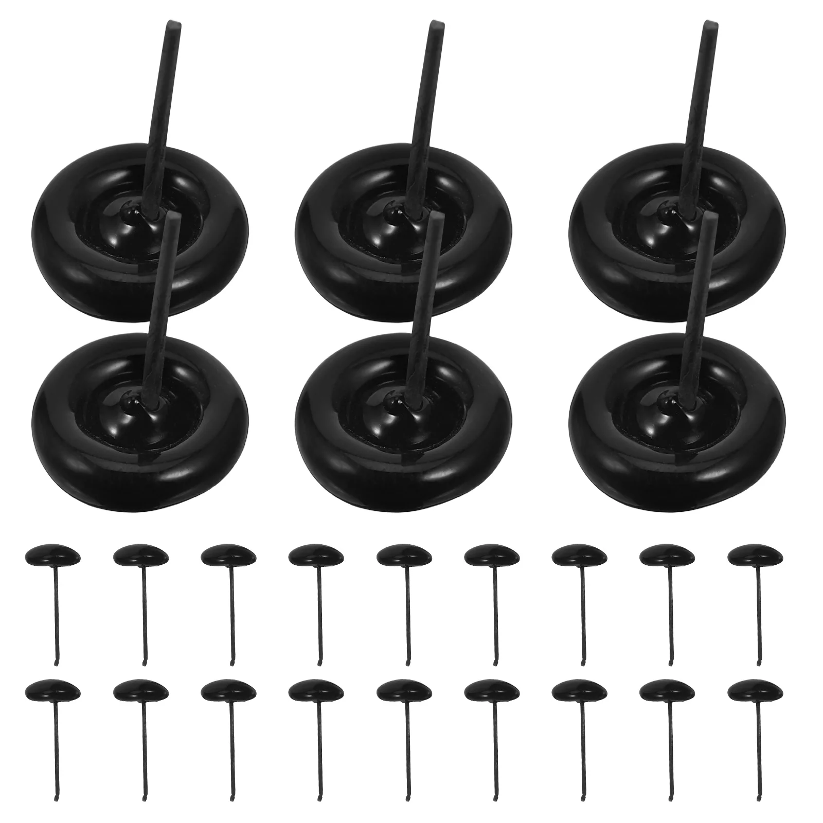 

100pcs Realistic Glass Eyes 10Mm Black Craft Safety Eyes For Diy Sewing Stuffed Animal Repair Bear Making Supplies Crochet