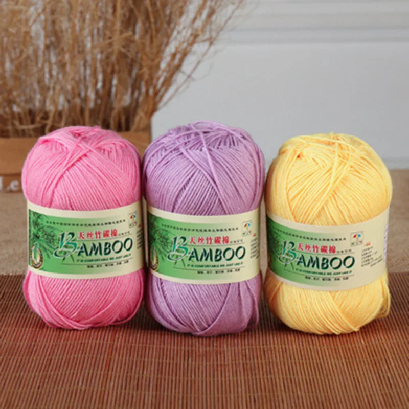 1pcs High Quality Kniting Bamboo Cotton Yarn Bamboo Fiber Cotton Warm Soft Knitting Crochet Knitwear Wool Yarn