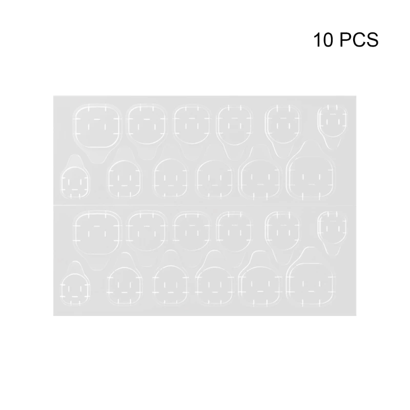 10 Sheets Glue Stickers False Tips Jelly Adhesive Tabs Glue
