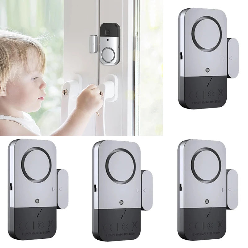 120dB Alert Door Window Alarm Wireless Home Window Door Burglar Security Alarm System Magnetic Sensor for Store Home Kids Safety