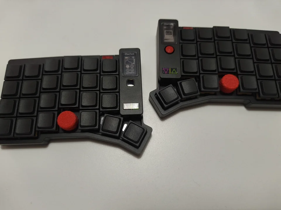New Dual Knob Keyboard Corne Multi Functional Red Dot Keypoint Bluetooth Wireless Keyboard CNC Trackball/screen/dual Knob Zmk