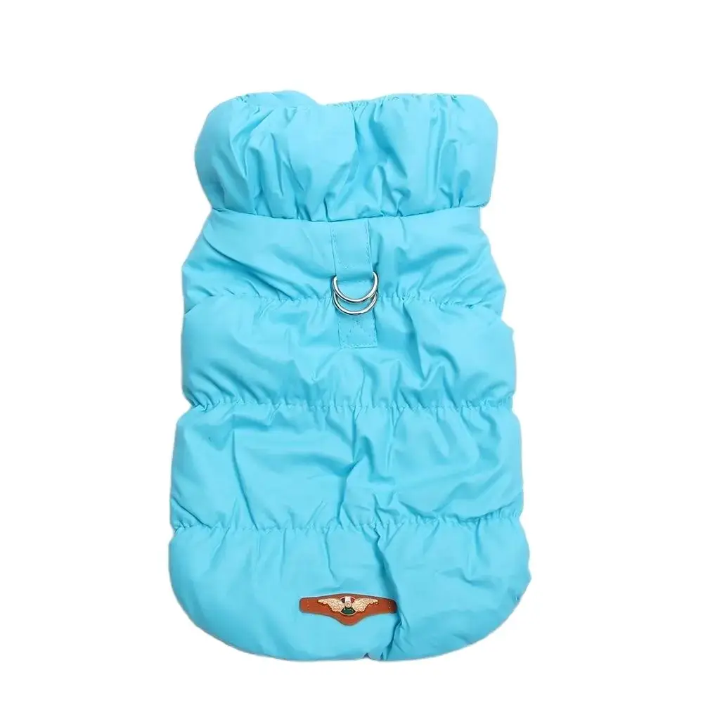 Giacca calda per cani e gatti con Design a doppia fibbia gilet per animali domestici vestito con cappuccio abbigliamento invernale vestito 8 colori